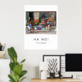 Affiche de voyage, Ha Noi Vietnam, personnalisable (Bureau à domicile)