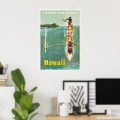 Affiche de voyage Hawaï Impression de surf hawaïen (Bureau à domicile)