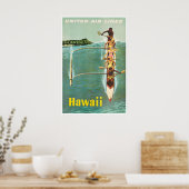 Affiche de voyage Hawaï Impression de surf hawaïen (Cuisine)