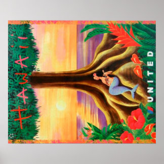 Affiche de voyage Hawaii