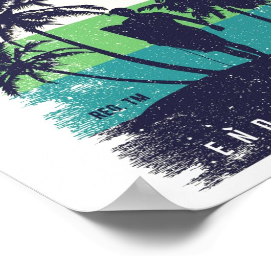 Affiche de voyage Hawaii Surfing Paradise (Coin)