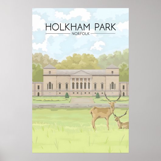 Affiche de voyage Holkham Park Norfolk (Devant)