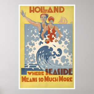Affiche de voyage Hollande Art des Pays-Bas Bord d