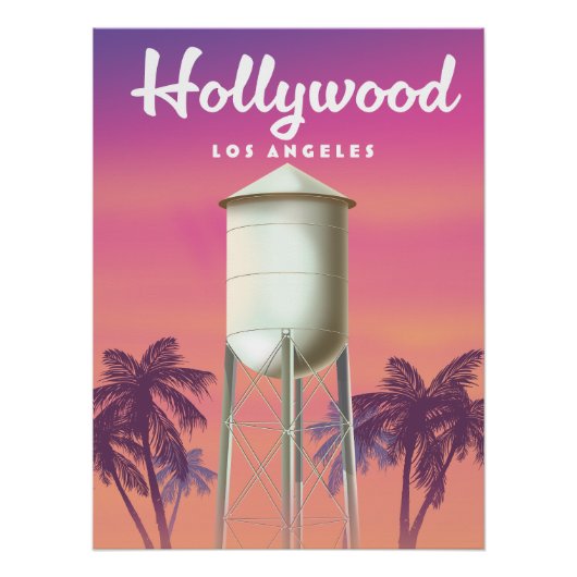 Affiche de voyage Hollywood Los Angeles (Devant)