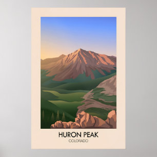 Affiche de voyage Huron Peak Colorado USA