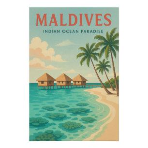Affiche de voyage (Îles Maldives)