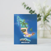 Affiche de voyage illustration carte du Mexique. (Debout devant)