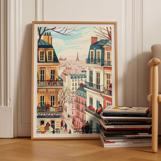 Affiche de voyage Illustration de Paris Impression