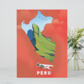 Affiche de voyage illustrée carte du Pérou (Debout devant)