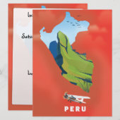 Affiche de voyage illustrée carte du Pérou (Devant / Derrière)