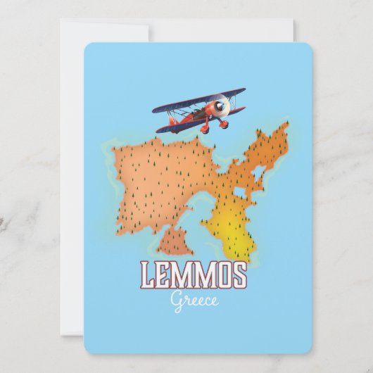 Affiche de voyage illustrée de la carte grecque de (Devant)