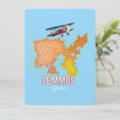 Affiche de voyage illustrée de la carte grecque de (Debout devant)