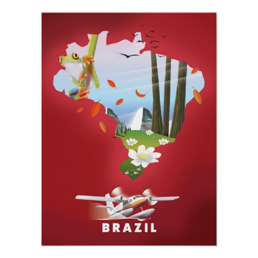 Affiche de voyage illustrée du Brésil. (Devant)