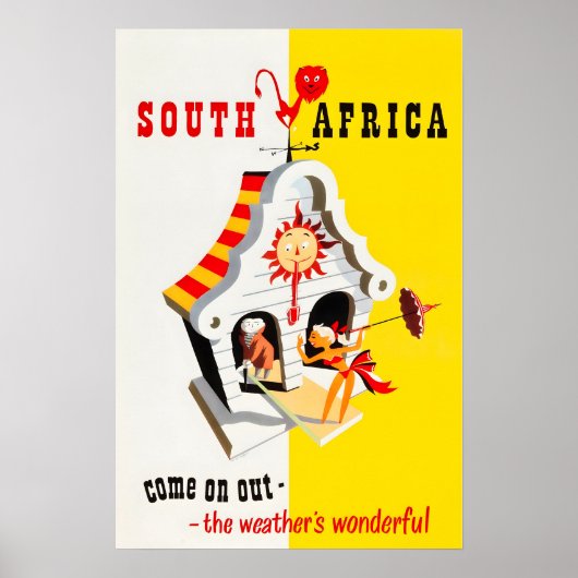 Affiche de voyage Impression d'art africain Afriqu (Devant)