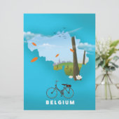Affiche de voyage imprimée de la carte de la Belgi (Debout devant)