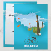 Affiche de voyage imprimée de la carte de la Belgi (Devant / Derrière)