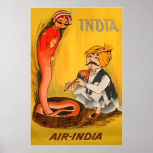 Affiche de voyage Inde Art Air-Inde Princes Indien