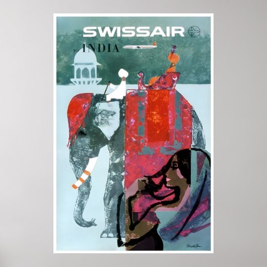 Affiche de voyage Inde Art d'éléphant Impression i (Devant)