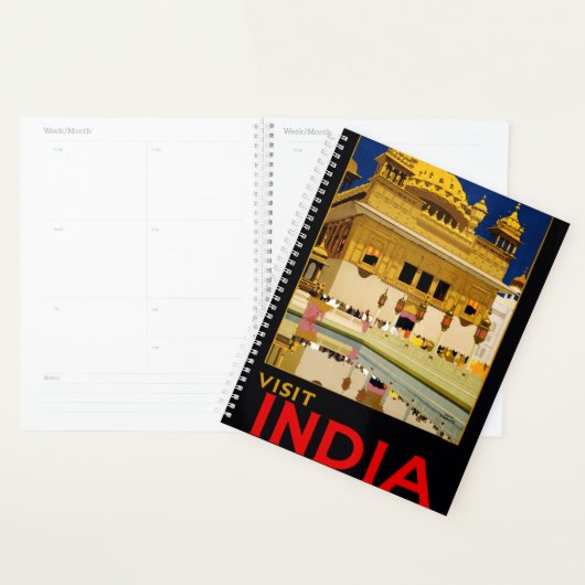 Affiche de voyage Inde art indien vintage (Devant avec enveloppe)