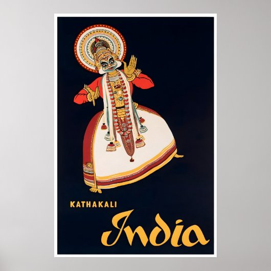 Affiche de voyage Inde Danse indienne Art Kathakal (Devant)
