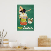 Affiche de voyage Inde Danseuse Manipuri Impressio (Cuisine)