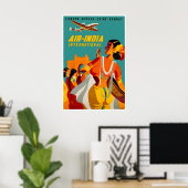 Affiche de voyage Inde Impression d'art indien Air (Bureau à domicile)