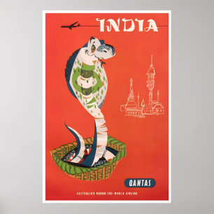Affiche de voyage Inde Impression d'art indien Qan