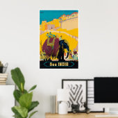 Affiche de voyage Inde Impression indienne Art élé (Bureau à domicile)