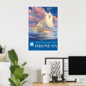 Affiche de voyage Indonésie Art Bugis peuple Bugin (Bureau à domicile)
