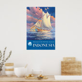 Affiche de voyage Indonésie Art Bugis peuple Bugin (Cuisine)