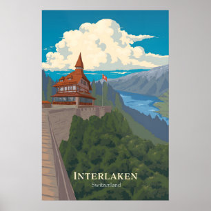 Affiche de voyage Interlaken Suisse