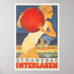 Affiche de voyage Interlaken Suisse Art de plage H