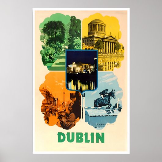 Affiche de voyage Irlande Art Dublin Impression Ir (Devant)