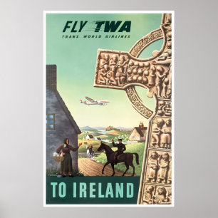 Affiche de voyage Irlande TWA Impression Irlandais