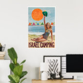 Affiche de voyage Israël Rétro Affiche de camping  (Bureau à domicile)