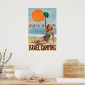 Affiche de voyage Israël Rétro Affiche de camping  (Cuisine)
