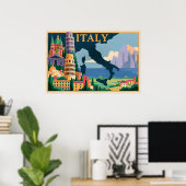 affiche de voyage Italie (Bureau à domicile)