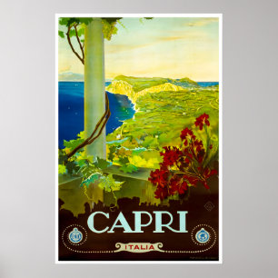 Affiche de voyage Italie Art Capri Vintage Italien