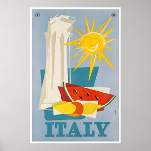 Affiche de voyage Italie Art italien Domenico Bell