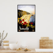 Affiche de voyage italienne d'impression Amalfi Ar (Cuisine)