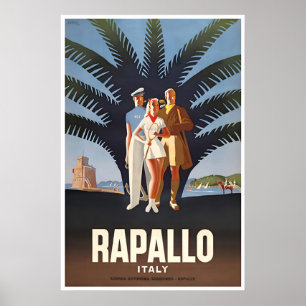Affiche de voyage italienne Rapallo Art Italie Imp