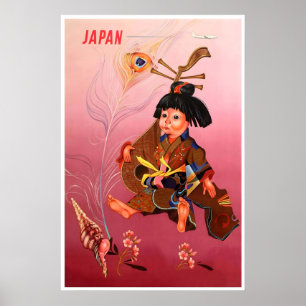 Affiche de voyage Japon Enfant asiatique Art Estam