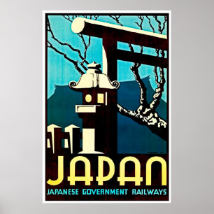 Affiche de voyage Japon Impression de chemins de f