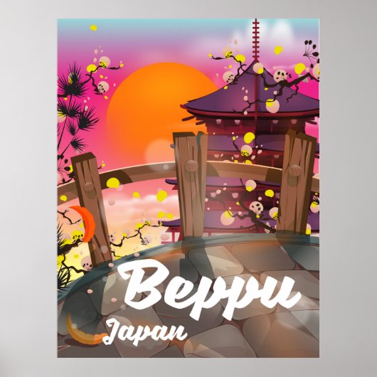 Affiche de voyage japonaise Beppu (Devant)