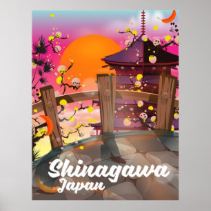 Affiche de voyage japonaise Shinagawa