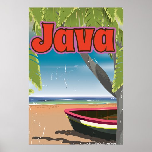 Affiche de voyage Java vintage (Devant)