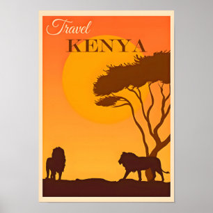 Affiche de voyage Kenya-Afrique