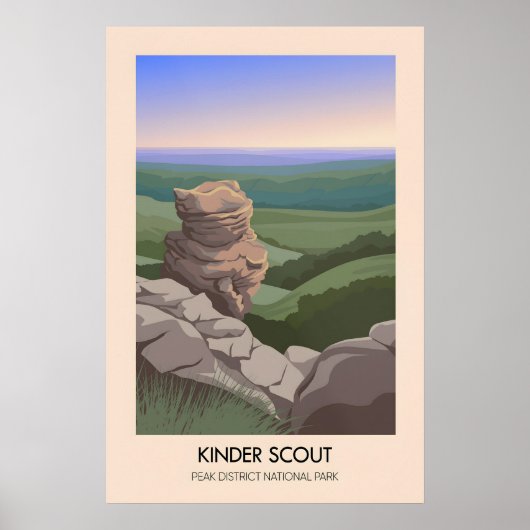 Affiche de voyage Kinder Scout Peak District (Devant)