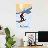 Affiche de voyage La Clusaz Snowboarding (Bureau à domicile)