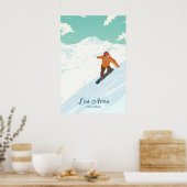 Affiche de voyage Les Arcs Snowboarding (Cuisine)